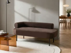 Chaise longue versione sinistra MIRMANDE Velluto Marrone scuro