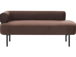 Chaise longue versione sinistra MIRMANDE Velluto Marrone scuro