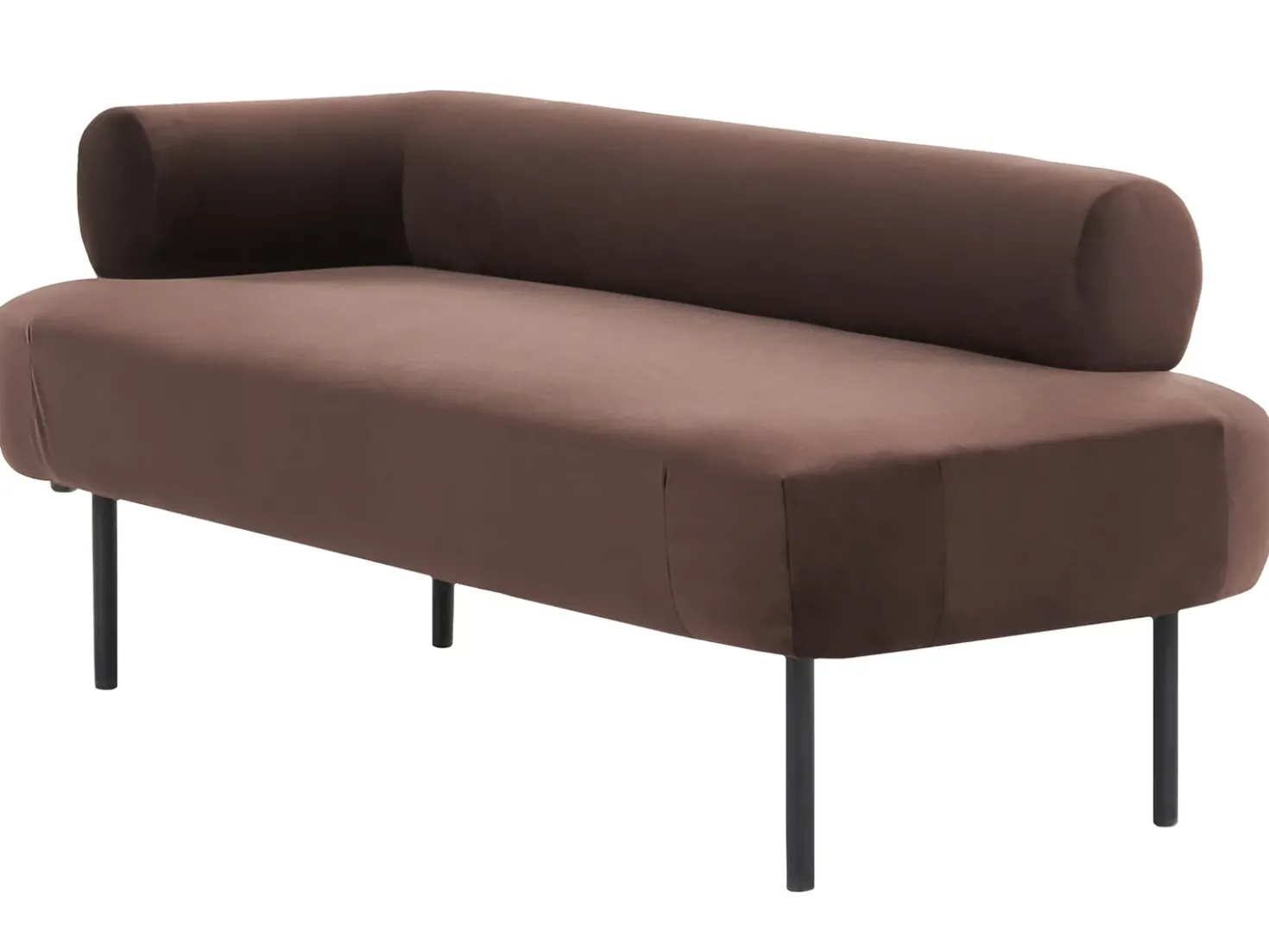 Chaise longue versione sinistra MIRMANDE Velluto Marrone scuro