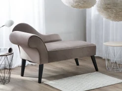 Chaise longue versione sinistra BIARRITZ Velluto Tortora