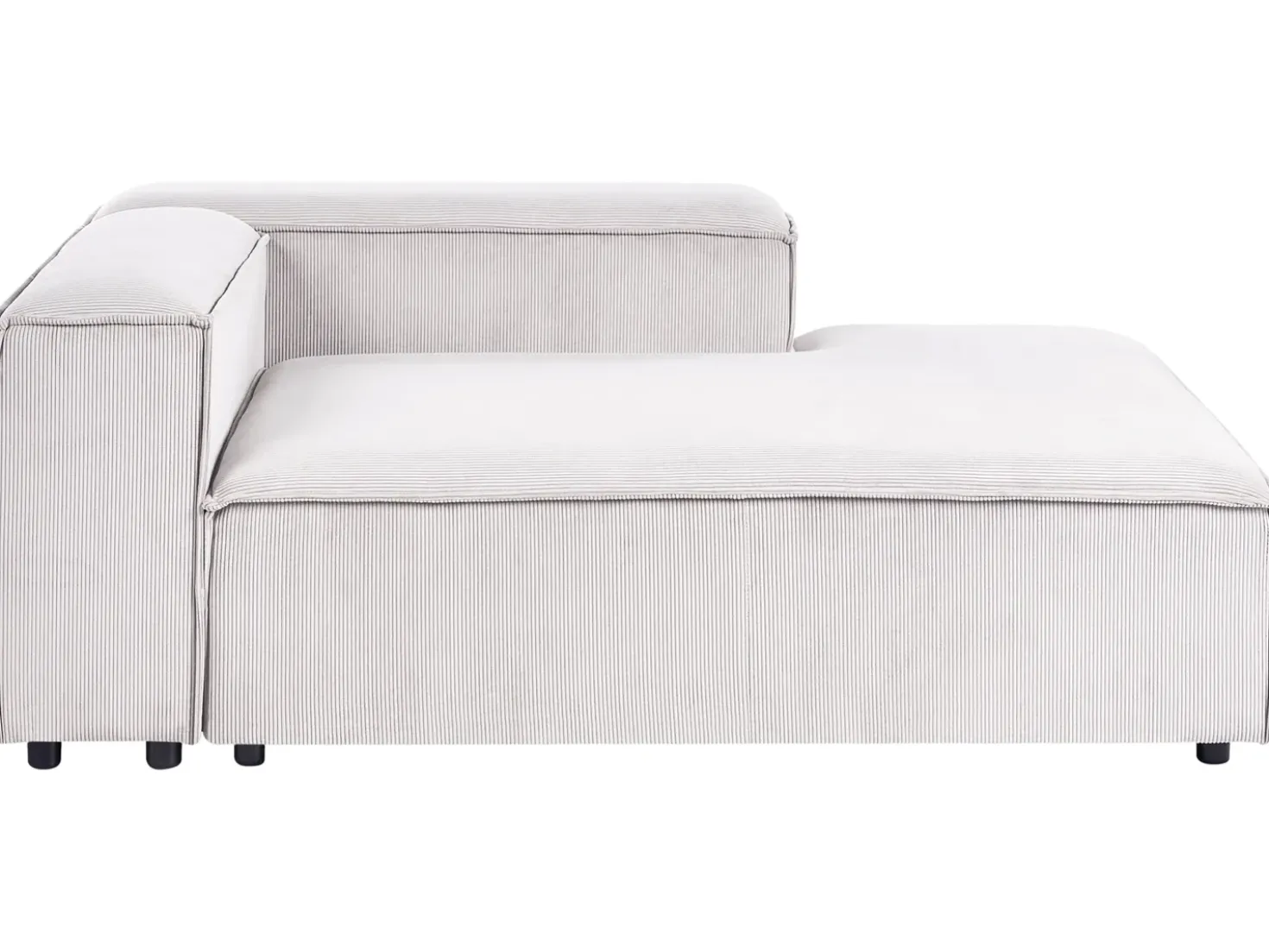 Chaise longue versione sinistra ARDAL Velluto a coste Bianco sporco