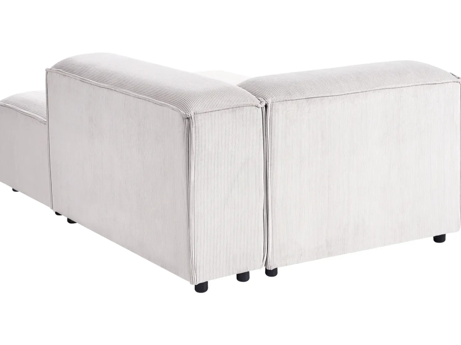 Chaise longue versione sinistra ARDAL Velluto a coste Bianco sporco