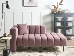 Chaise longue versione sinistra LANNILS Tessuto Rosa