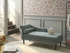 Chaise longue versione sinistra YVOIRE Tessuto Verde