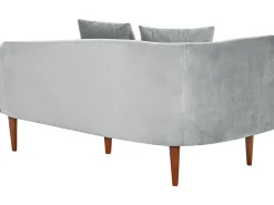 Chaise longue versione sinistra CHAUMONT Velluto Grigio chiaro
