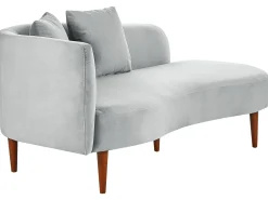 Chaise longue versione sinistra CHAUMONT Velluto Grigio chiaro