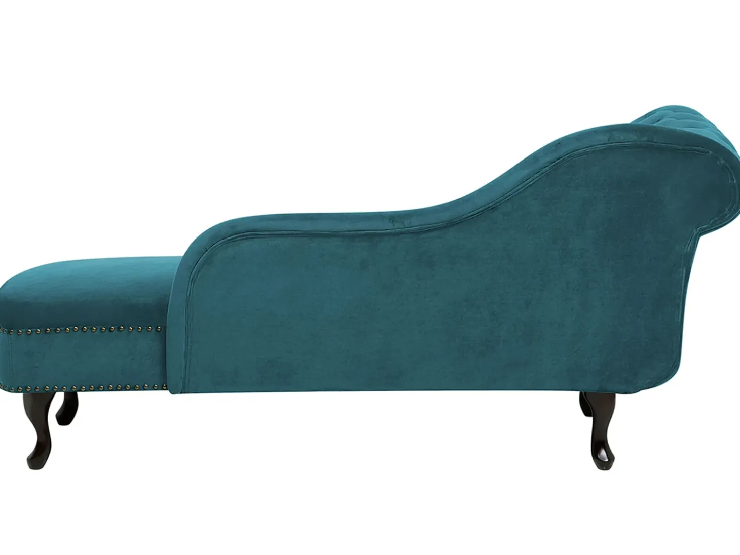 Chaise longue versione sinistra NIMES Velluto Foglia di tè