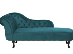Chaise longue versione sinistra NIMES Velluto Foglia di tè