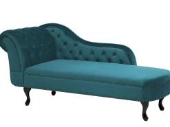 Chaise longue versione sinistra NIMES Velluto Foglia di tè