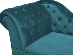 Chaise longue versione sinistra NIMES Velluto Foglia di tè