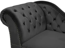 Chaise longue versione sinistra NIMES Velluto Nero