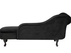 Chaise longue versione sinistra NIMES Velluto Nero