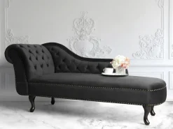 Chaise longue versione sinistra NIMES Velluto Nero