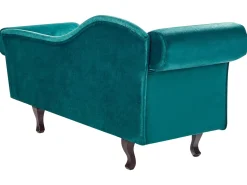 Chaise longue versione sinistra LATTES II Velluto Verde smeraldo con cuscino