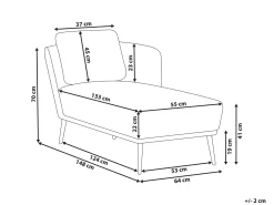 Chaise longue versione sinistra ARTHEZE Tessuto Blu