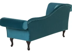 Chaise longue versione sinistra LATTES Velluto Foglia di tè