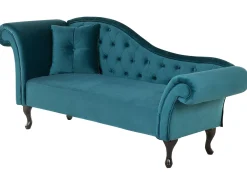 Chaise longue versione sinistra LATTES Velluto Foglia di tè