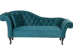 Chaise longue versione sinistra LATTES Velluto Foglia di tè