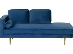 Chaise longue versione sinistra MIRAMAS Velluto Blu marino