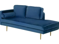 Chaise longue versione sinistra MIRAMAS Velluto Blu marino