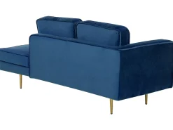 Chaise longue versione sinistra MIRAMAS Velluto Blu marino