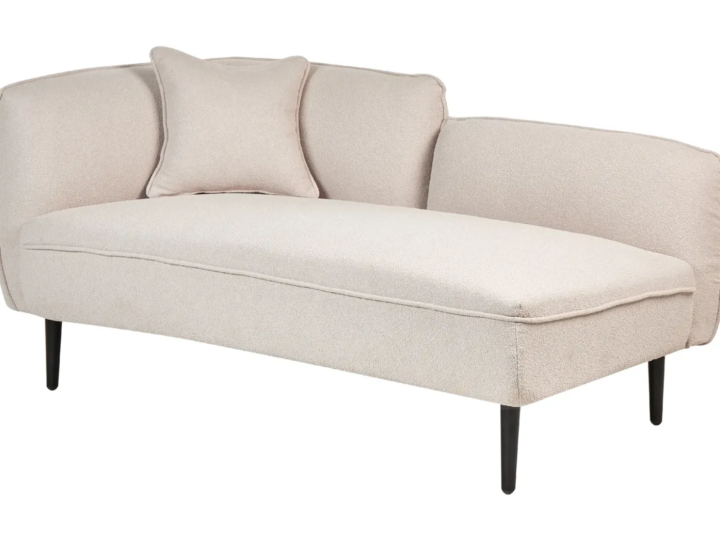 Chaise longue versione sinistra CHEVANNES Bouclé Beige chiaro