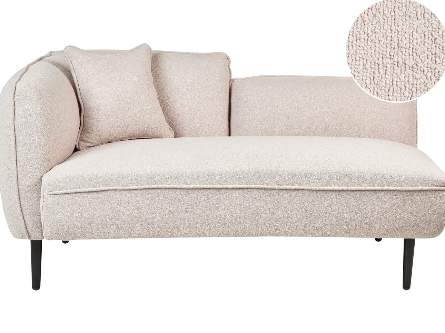 Chaise longue versione sinistra CHEVANNES Bouclé Beige chiaro