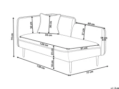 Chaise longue versione sinistra CHEVANNES Bouclé Beige chiaro