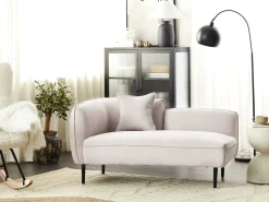 Chaise longue versione sinistra CHEVANNES Bouclé Beige chiaro