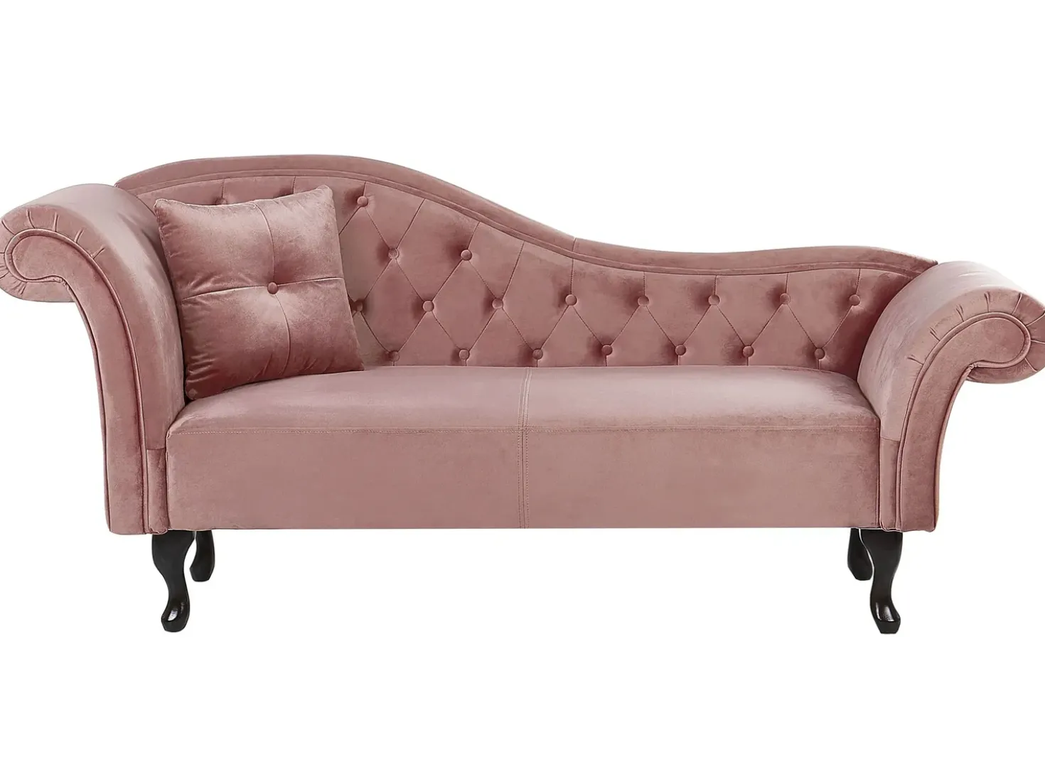 Chaise longue versione sinistra LATTES Velluto Rosa