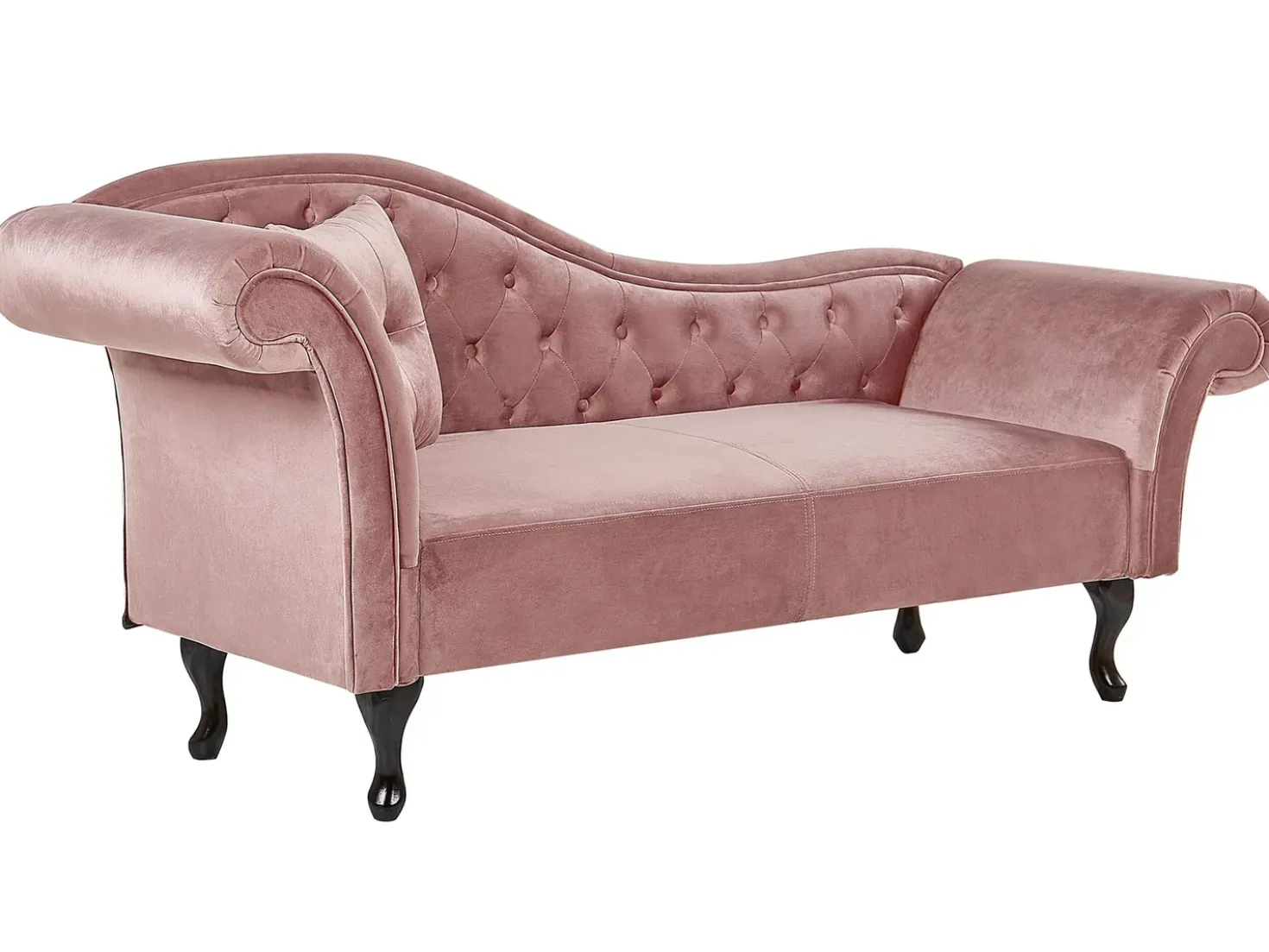 Chaise longue versione sinistra LATTES Velluto Rosa
