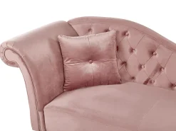 Chaise longue versione sinistra LATTES Velluto Rosa