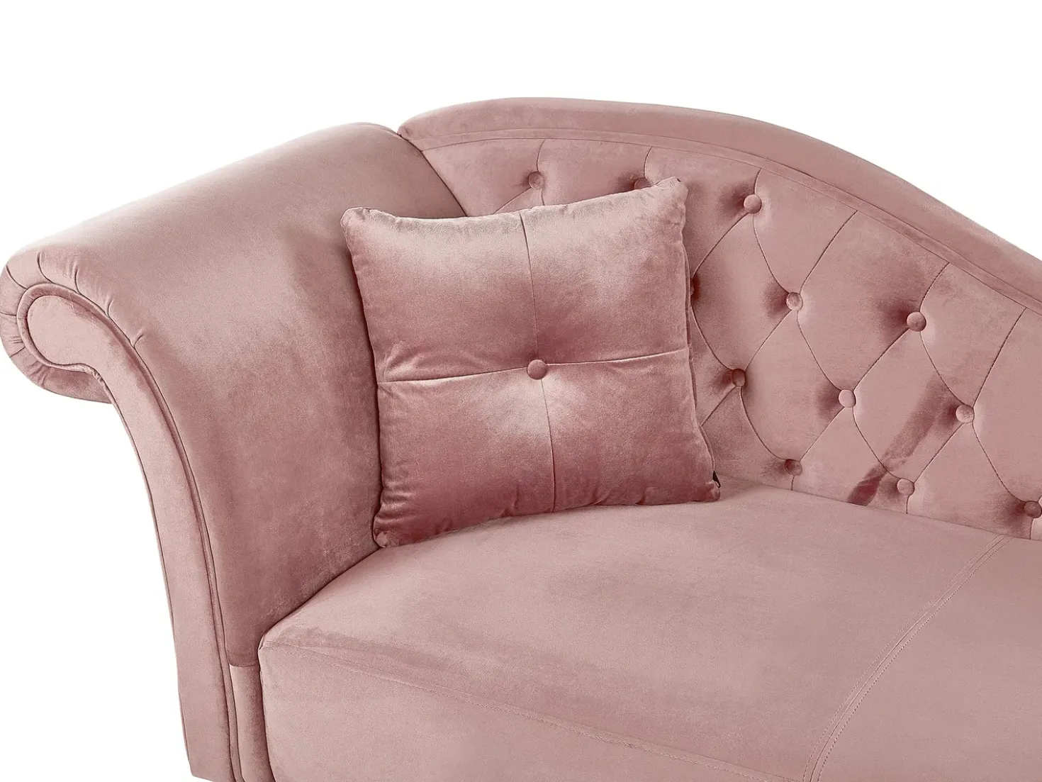 Chaise longue versione sinistra LATTES Velluto Rosa