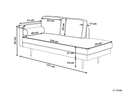 Chaise longue versione sinistra MIRAMAS Velluto Rosa