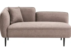 Chaise longue versione sinistra CHEVANNES Tessuto Marrone chiaro