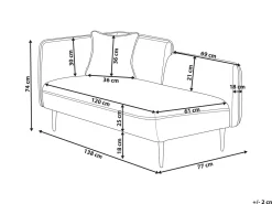 Chaise longue versione sinistra CHEVANNES Tessuto Marrone chiaro