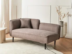 Chaise longue versione sinistra CHEVANNES Tessuto Marrone chiaro