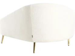 Chaise longue versione sinistra VALREAS Bouclé Bianco sporco