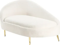 Chaise longue versione sinistra VALREAS Bouclé Bianco sporco