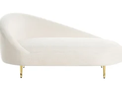 Chaise longue versione sinistra VALREAS Bouclé Bianco sporco