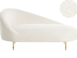 Chaise longue versione sinistra VALREAS Bouclé Bianco sporco