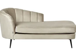 Chaise longue versione sinistra ALLIER Velluto Beige