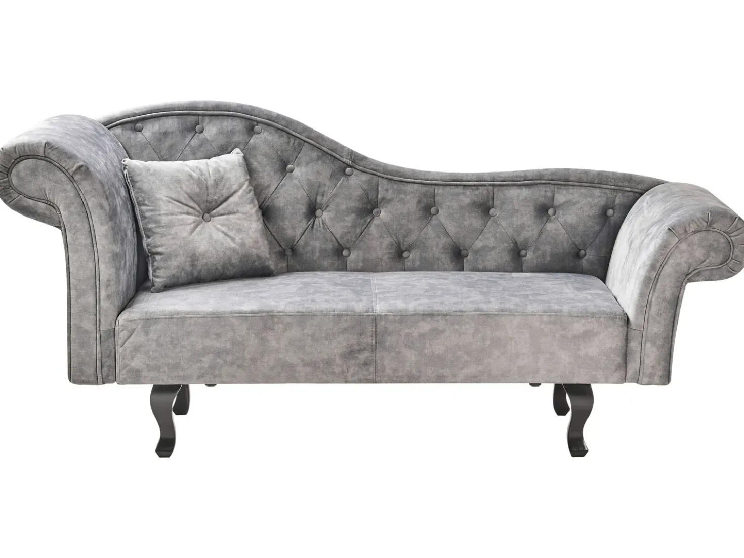 Chaise longue versione sinistra LATTES II Velluto Grigio