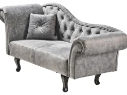 Chaise longue versione sinistra LATTES II Velluto Grigio
