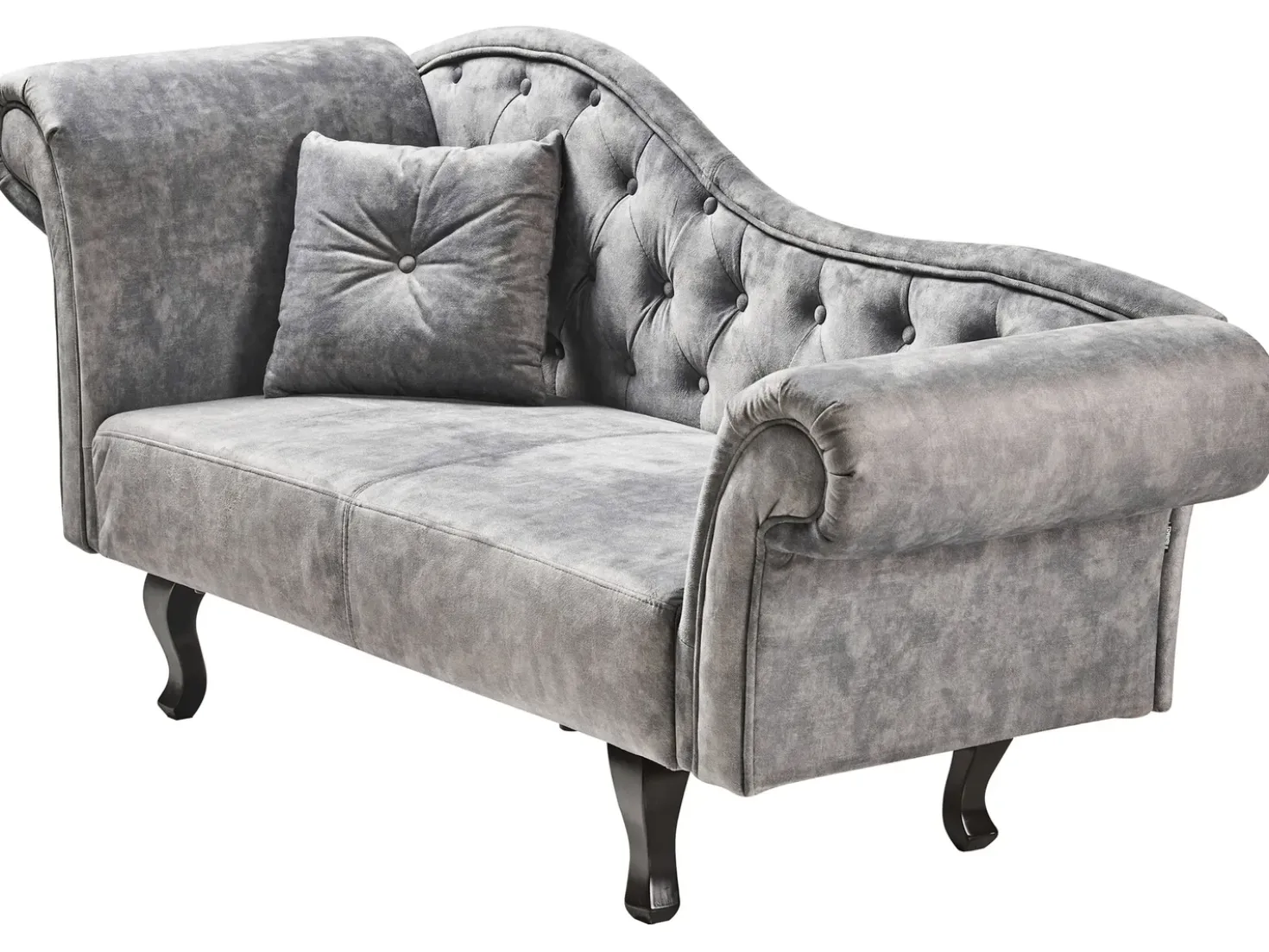 Chaise longue versione sinistra LATTES II Velluto Grigio