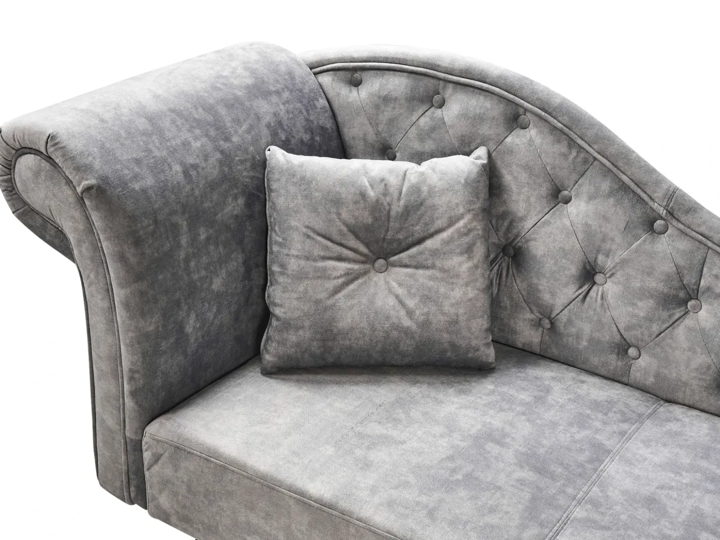 Chaise longue versione sinistra LATTES II Velluto Grigio