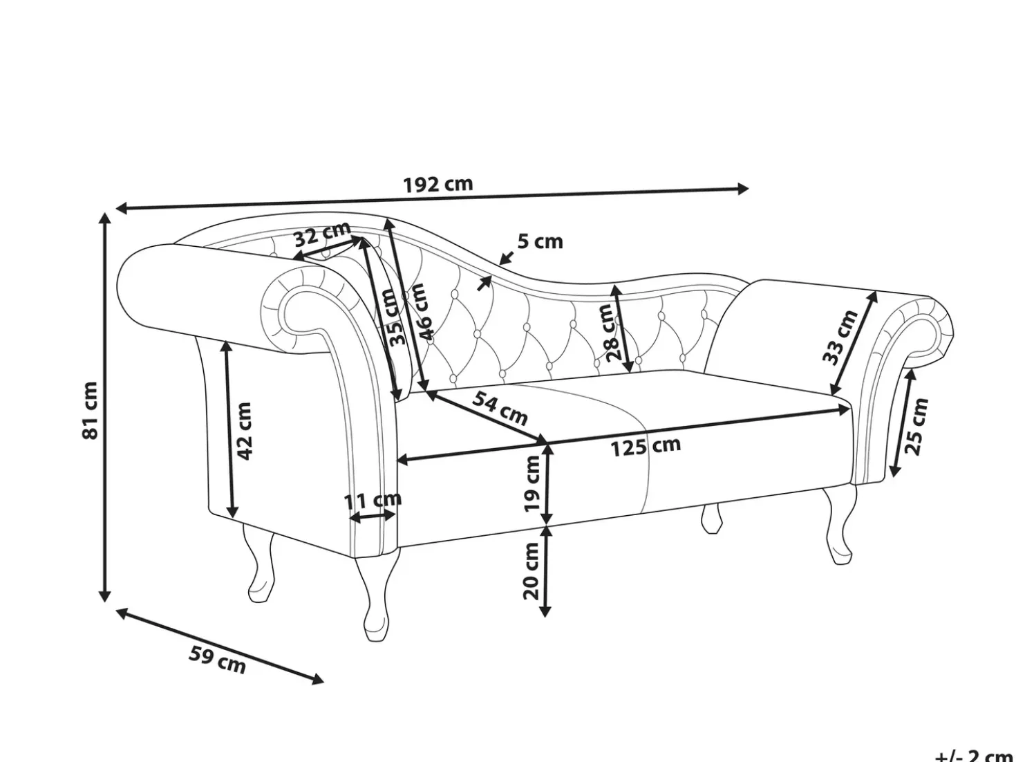 Chaise longue versione sinistra LATTES II Velluto Grigio