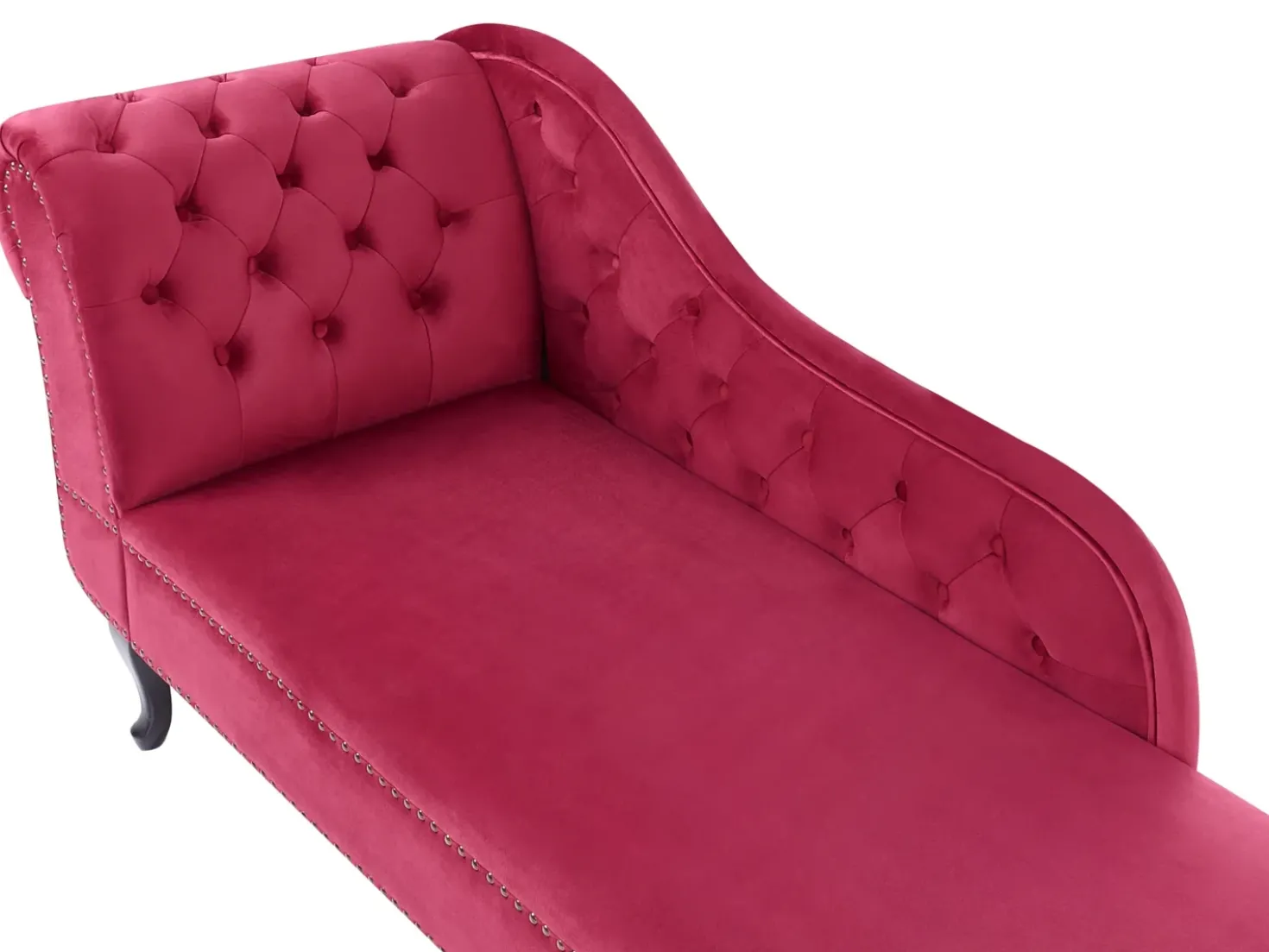 Chaise longue versione sinistra NIMES Velluto Bordeaux