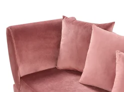 Chaise longue versione sinistra MERI Velluto Rosa con contenitore