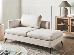Chaise longue versione sinistra SIEVOZ Tessuto Beige chiaro